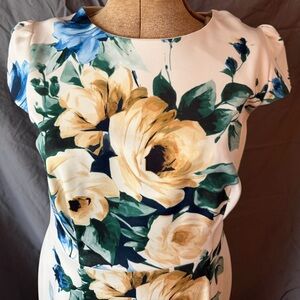 Betsey Johnson Cream and Blue Floral Dress